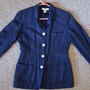 Ann Taylor black linen blazer.